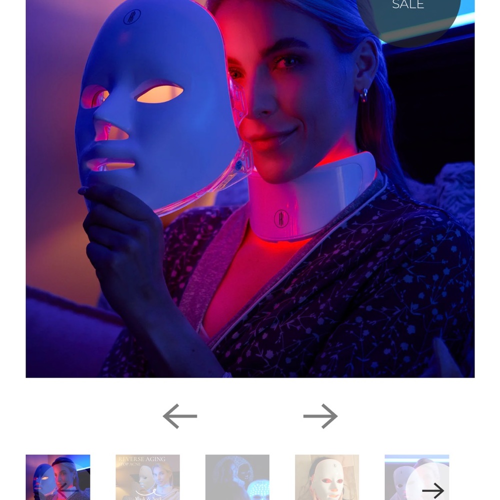 LED Light Therapy Mask and Neck Device